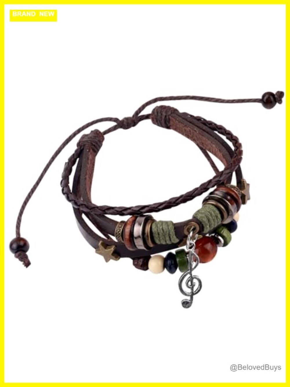 Fairy Grunge Leather Music Bracelet Stackable Adjustable Wrap